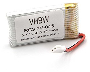 vhbw Akku kompatibel mit UDI U841-16, U843, U841-1 Drohne Multicopter Quadrocopter (450 mAh, 3,7 V, Li-Ion)