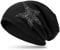 Caspar MU153 Slouch Beanie Mütze Longbeanie mit Strass Stern und warmem Flanell Stoff, Farbe:schwarz, Größe:One Size