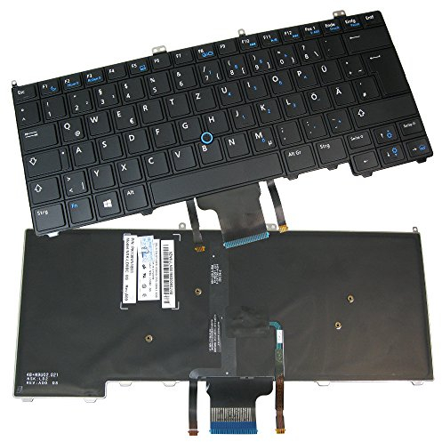 ORIGINALE QWERTZ Tedesco Tastiera con retroilluminazione e Track Point per Dell Latitude E7240 e7420 E7440 14 7000 12 7000 (layout tastiera tedesco)