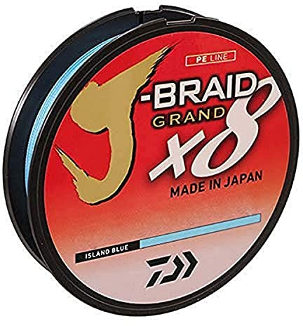 Daiwa Unisex-Erwachsene JBGD8U20-300IB J-Braid X8 Grand geflochtene Schnur, 300 Meter, 9 kg getestet, 0,9 cm Durchmesser, Blau (Island Blue), 20 lb