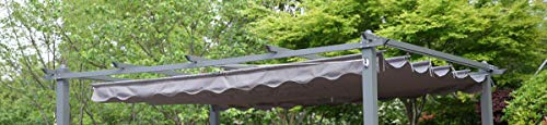 Angel Living Polyester Ersatz Vordach für 4 x 3 m Garten Pergola Gazebo Grau, 358 x 258M