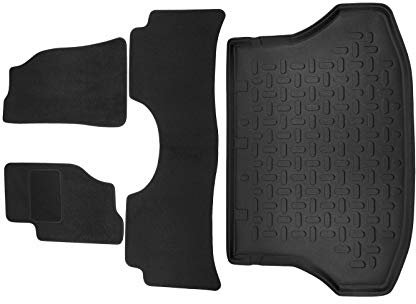 J&J AUTOMOTIVE | Velours Fußmatten + Kofferraumwanne Set Für Sorento Jc 2002-2009 5-Sitzer, Genaue Passform, rutschfeste Untregrund, mit Hoher Rand