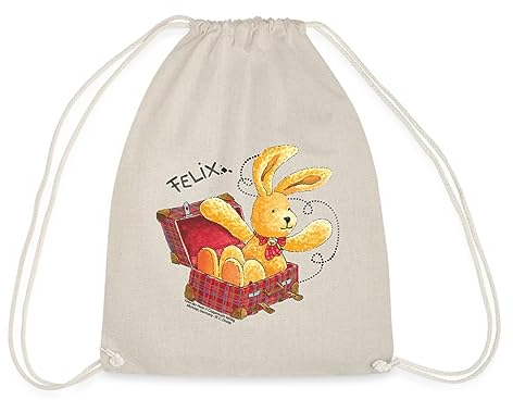 Spreadshirt Felix der Hase im Reiskoffer Turnbeutel, One size, Natur
