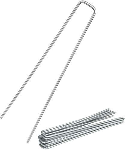 Balinco – Erdanker U-Profil 50er Set 250x25x4,1 mm aus verzinktem Stahl – Bodenanker für Unkrautvlies, Gartenvlies, Zaun, Netz & Camping – Robuste U-Heringe mit Spitzen Enden – Ideal für weiche Böden