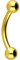 PIERCINGLINE Titan Bauchnabelpiercing BANANE Gewinde Piercing Ohr Bauch Auge Lippe Goldfarben 1,6 x 6 mm