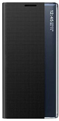 FanTing Cover per Samsung Galaxy Note 10, Clamshell Magnetico, Pelle + PC, Finestra Trasparente, con Staffa, Adatto per Custodia Protettiva Samsung Galaxy Note 10.Nero