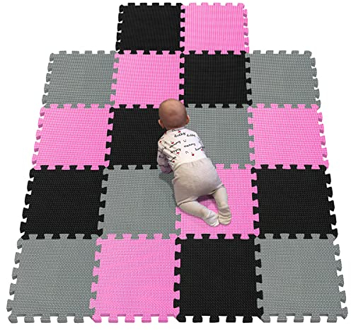 YIMINYUER® 18 Teilige (30cm×30cm×1cm Einzelstück), Puzzlematten Baby, Puzzlematte Spielmatte, Babys Puzzle Matten, Kinder Spielmatten R03R04R12G301018