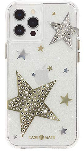 Case-Mate Sheer Superstar – Schutzhülle für iPhone 12 Pro Max (5G) – erhöhte Strasssteine – 3 m Fallschutz – antimikrobiell – 17 cm (6,7 Zoll) – durchsichtiger Superstar