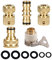 Brass Tap Hose Connector Kit - Universal Hose Fittings (3/4&1/2 inch, 2 Hose Quick Connectors, 2 Double Male Tap Connectors)
