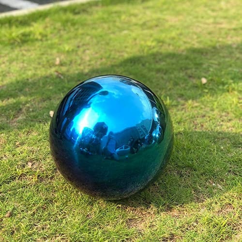 YIWOYI Grüne Edelstahlkugel für Zuhause, Garten, Weihnachten, dekorative Kunst, bunte Kugel für Party, Zimmer, Hof, Teich, Dekoration (blau, 150 mm)