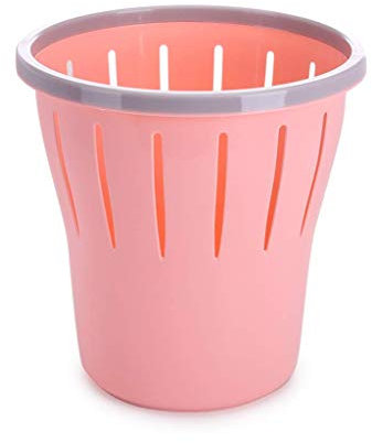 WXJLYZRCXK Poubelle À Pédale, Poubelles Poubelle Maison Créative Sans Couvercle Rond Poubelle Cuisine Chambre Salon Poubelle,Rose,Grand