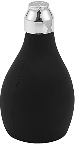 Pmandgk Botella de pulverización en polvo, dispensador de polvo de silicona rellenable, recipiente vacío para barbero, dispositivo de pulverización de polvo negro duradero para polvo suelto, polvo de