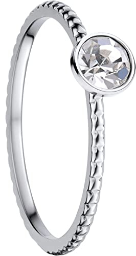 BERING Innenring ultraschmal Edelstahl Bubble-Optik Silber 562-17-X0, Größe:8