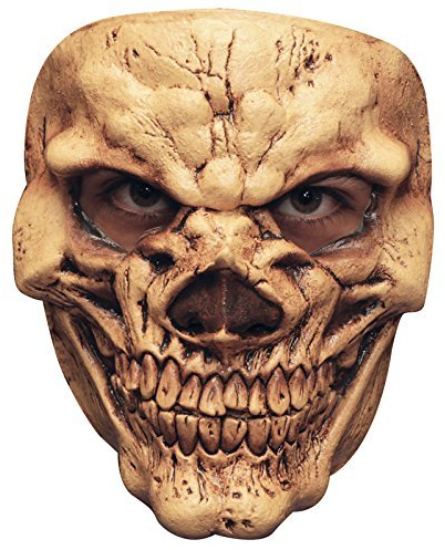 Lachender Totenkopf Maske des Grauens aus Latex - Erwachsenen Grusel Skelett Kostüm Maske - ideal für Halloween, Karneval, Motto- & Grusel-Party