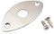 Musiclily Pro Steel Curved Oval Jack Plate for Electric Guitar and Bass, Nickel