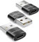 deleyCON Adaptador USB C (3 Piezas) Enchufe USB-C a USB-A Plug - para Cable de Carga Cargador de Datos - para iPhone 16 15, iPad, Airpods, Watch, Galaxy S25/S24/S23, PC, Tablet, Notebook - Negro