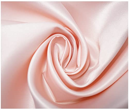 Matte Duchess Bridal Satin Polyester Fabric for Dressmaking Wedding Crafts Quilting Sewing 150cm Wide (5 Metre (500 x 150cm), Blush)