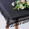 Gartentischdecke mit Fransen | Schwarz - Eckig - 130x220cm | Weichschaum-Tischdecke | Schaumdecke | Klassik-Outdoor-Decke | rutschfest | wetterbeständig