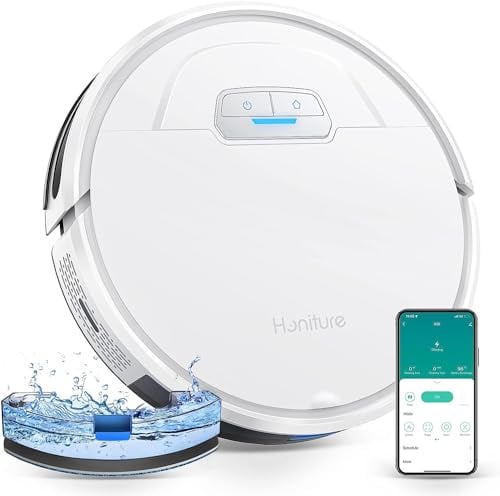 HONITURE Robot Aspirador y Fregasuelos, G20 4000pa Succión, Aspira y Barre a la Vez 3 en 1 Aspirador Robot, Compatible Alexa/WiFi/App, Ideal para Pelo de Mascotas, Piso, Autonomía 150 min