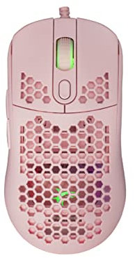 White Shark, Galahad Pink, Mouse da Gaming con Cavo USB, Mouse Ottico per PC Gaming con Pulsante per Attivare i LED Sotto il Mouse, 6 Pulsanti Programmabili, Compatibile con Windows e MacOS, Rosa
