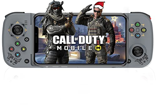 Mando de juego inalámbrico para iPhone, Megadream MFi Bluetooth Gamepad Joystick para iOS/Android, iPhone 13/Mini/13 Pro Max, 12, 11, para Samsung Galaxy, Nokia, OPPO, Google, Direct Play (gris)
