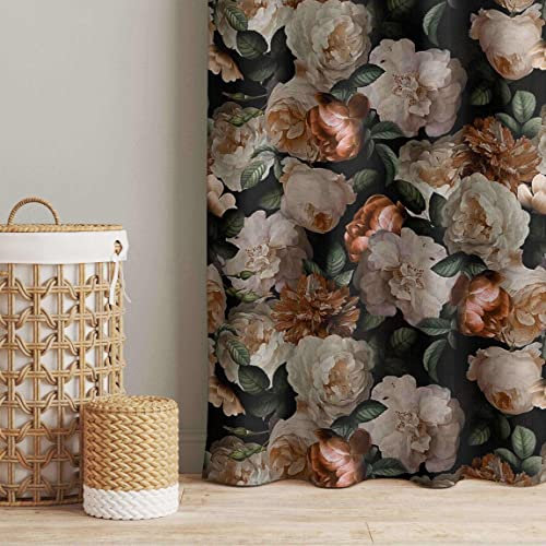 Bilderwelten Vorhänge beige Blickdicht Verdunkelung Gardinen - Rote und Weiße Rosen - Blumen Florales Thermovorhang modern Gardinenschal 175x130 cm