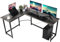 Clevich L-Shaped Corner Desk, Large Computer Gaming Desk with Iron Hooks, CPU Stand, Sturdy PC Laptop Table(66.5'' x 47.5'' x 29.3'')
