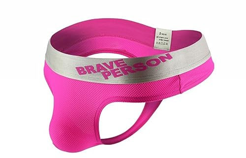 Jockstrap Underwear Supporter Men's Underwear Sexy Ice Silk Series Thong Men's T Pants,rose Red,XL