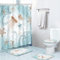 Bribay 4-teiliges Duschvorhang-Set, Meeresquallen, Sommertier mit rutschfesten Teppichen, WC-Deckelbezug und Badematte, für Badezimmer-Dekor-Set, 182,9 x 182,9 cm