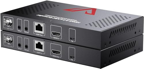 AV Access eARC HDMI Extender, 4K@60Hz Over CAT6a/7 Ethernet Cable up to 130ft/40m, Enhanced ARC, PCM 7.1 & HBR Audio, HDCP2.3, HDMI2.0, CEC, PoC & IR, Atmos & DTS-X, HDR Dolby Vision