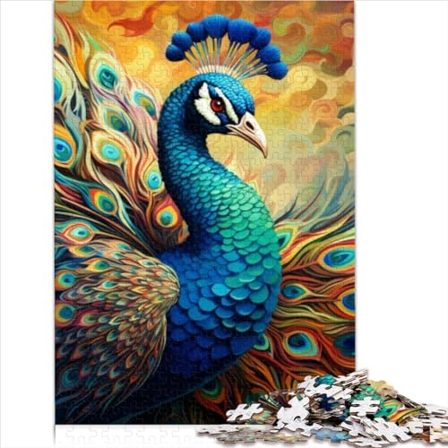 Pfau-Puzzle für Erwachsene, 1000 Teile, Puzzle für Erwachsene, Holzpuzzle, herausforderndes Spiel (Größe 75x50cm)
