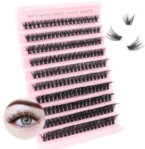 Oreola Faux Cils individuels 60D Cils en grappe Naturel 0,07 D Curl 8-16MM Cils individuels Extension de cils bricolage à la maison Faux cils doux et vaporeux