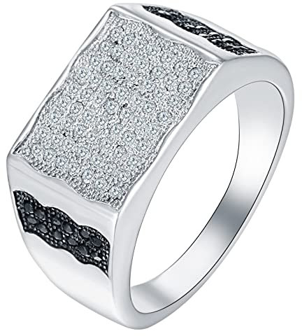 Ringe Silber Frau, Verlobungsring Damen Geometrisch mit Zirkon Eingelegt Versilbert Herren Schmuck Größe 54 (17.2) Geburtstag Geschenk