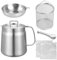 Fettbehälter mit Sieb-Set, 2L Edelstahl Ölfilter Topf Speck Fett Keeper Vielseitiges Öl für Küche Lagerung Braten, Fettbehälter Rostfreier Stahl Speckfett, Fettbehälter mit Feinmaschfilter