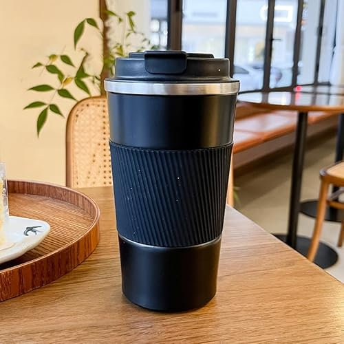 SSNZZBC Tragbar Auto Wasserbecher, für BMW X5 M Sport G05 2019-2023 Hochtemperaturbeständig Vakuum auslaufsicher Reisebecher Mit Deckel Kaffeetasse,Black