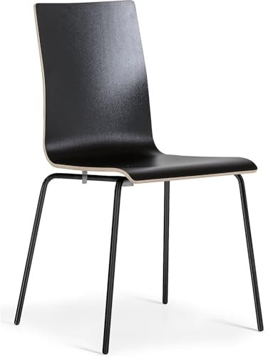 kaiserkraft | Schalenstuhl Alma | stapelbar | VE 4 STK | schwarz/schwarz