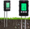 Soil Meter - 6-in-1 Accurate Soil Tester with pH, Soil Moisture, Light and Soil Temperature Meter, Digital Plant Thermometer Test with Dual Probe for Gardening, Lawn, Farming and Outdoor Plants