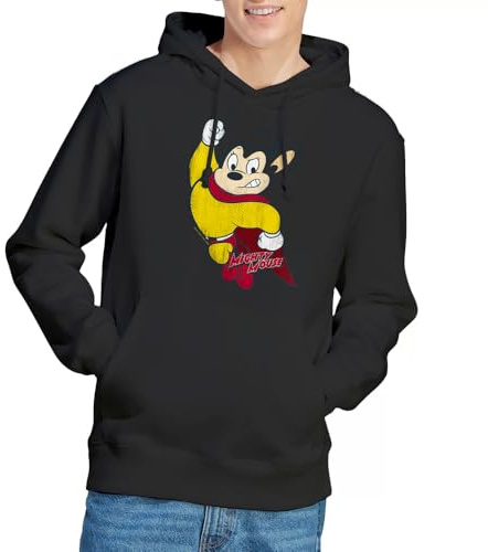 Mighty Mouse Classic Hero Hoodie, Black, Large