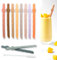 10Pcs Bear-Shaped Silicone Straws Reusable for Kids, Portable Flexible Wide Straws for Smoothies with Cleaning Brush, Kid Milkshake Straws Reusable Non-Toxic BPA-Free for Juices Smoothies Boba