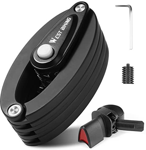 XIQI Folding Bike Lock, 85 cm Heavy Duty Alloy Steel, Bicycle Foldable Lock with Mounting Bracket, Anti-Theft Strong Security with 4-Digit Combination Code - Security Level 8 (Black)