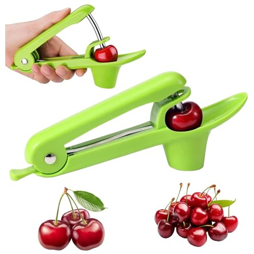Kirschentkerner Entkerner,Edelstahl Kirschentkerner Manuell Kirschkernentferner für Kirschen Pflaumen & Mirabellen Obstentkerner Tragbar Entsteiner Kirschen Zwetschgen Entkerner