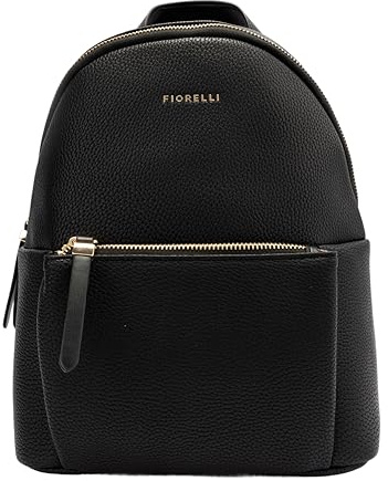 Fiorelli Women's Ally Backpack, Black | Stylish Small Rucksack with Adjustable Straps & Pockets, Faux Leather