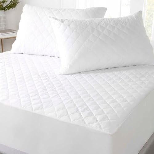Decoware Matratzenschoner, Atmungsaktiver Molton Matratzenbezug, Oeko-TEX Zertifiziert, 40 cm Tiefe – Weicher, Waschbarer Spannbezug als Matratzenschutz & Matratzenveredler, Weiß (180x200x40)