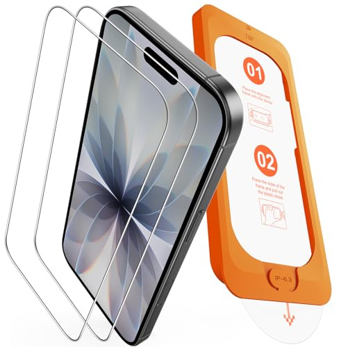 OMOTON für iPhone 17 Panzer Schutz Glas [TOP Stoßfest] 9H Härte Schutzfolie mit Auto-Installation, Anti-Kratzer, Bläschenfrei, Hüllenfreundlich, 2 Stück
