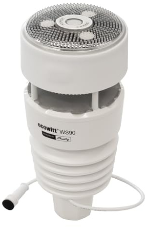 ECOWITT WS90 Sensore wireless 7 in 1 per stazione meteorologica da esterno, alimentato a energia solare, versione Bluetooth, compatibile con Shelly Gateway