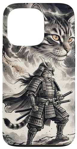 Samurai Cat Warrior Japanese Sumi-e Ink Art Design Case for iPhone 13 Pro