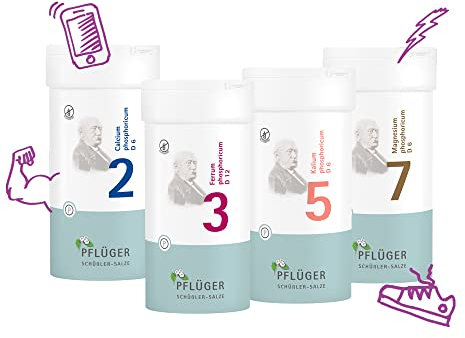 PFLÜGER Schüßler Salze - EnergiePlus-Kur - Nr. 2, 3, 5 und 7 je 400 Tabletten - glutenfrei