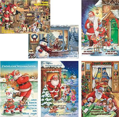 K&B Vertrieb Weihnachtskarten 25 Stück mit Weihnachtsmotiven Glückwunschkarten Weihnachten 22-1728 Weihnachtskarte Glückwunschkarte Grußkarte Grußkarten