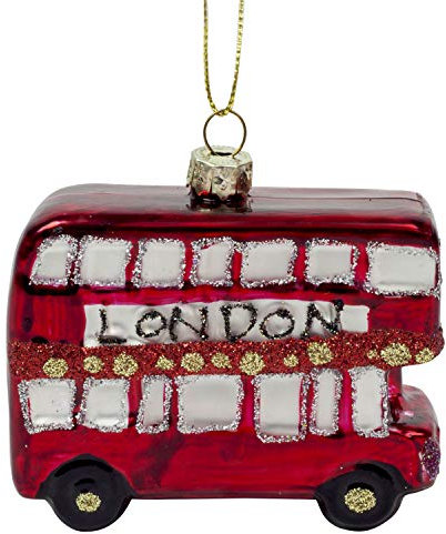 The Christmas Boutique Christbaum Schmuck Deko Hänger Roter London Bus aus Glas
