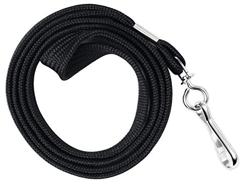 HOSL 100 Stück Abzeichen Lanyards Büro Lanyard ID Karte Lanyards Visitenkarte Lanyards Studenten Lanyards Mitarbeiter Lanyards Rund 91,4 cm mit Drehhaken (Breit Schwarz)